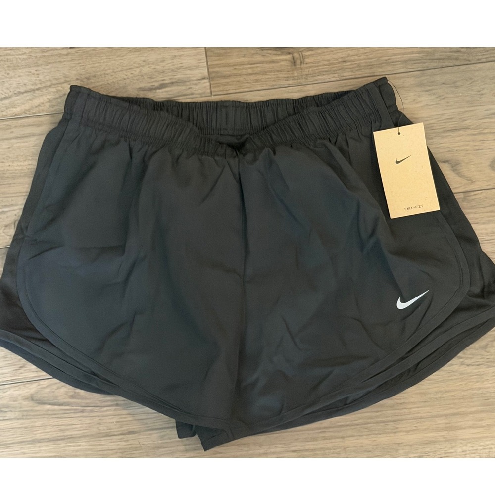 Nike Dri-FIT Tempo Running Shorts Black Mesh Panel Athletic CJ1234-010 Womens L